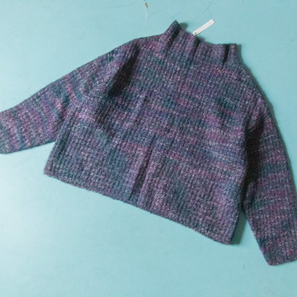 Hansel from Basel Sweaters - NEW Hansel From Basel Blue Purple Alpaca Wool Blend Knit Mock Neck Sweater Sz L